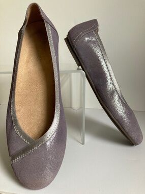 Women's Vionic Ballet Flat Purple / Silver Sparkle Size 9